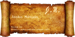 Jesko Mátyás névjegykártya